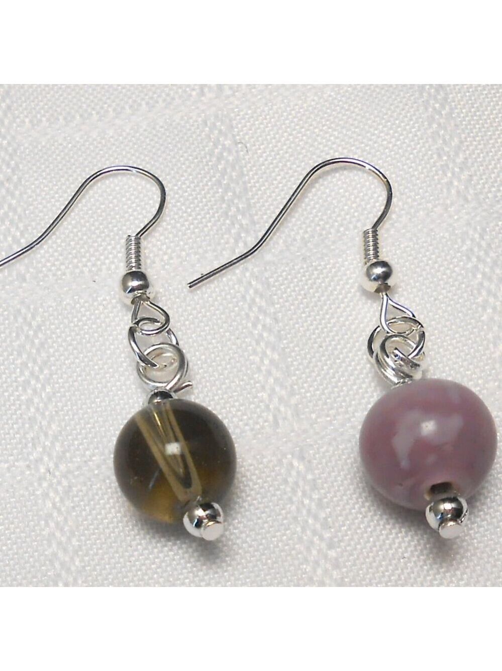 No 1058 Two pairs of handmade earrings with handmade glass beads